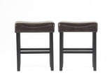 30-inch Bonded Leather Backless Bar Stool , Brown WF530928BRN