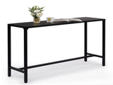 55" Outdoor Bar Table with Adjustable Feet, Rectangle Narrow Counter Height Table, 50542230