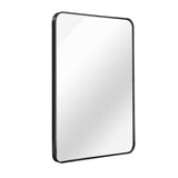 ZUN Black 24x36 INCH Metal Rectangle Barhroom mirror W2203135010