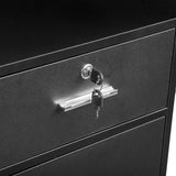 3-Tier Corner Salon Cabinet with 1 Door & 1 Drawer, 15mm E0 Grade Particleboard Matt Black, 75.2" H 45410209