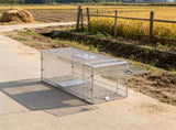 42" x 16" x 18" Humane Live Animal Cage Trap, Galvanized Iron Folding Design with Handle, for Stray 09470208