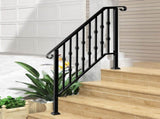 Matte Black Outdoor 3 Level Iron Handrail 56041955