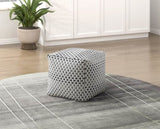 Square Pouf Jacquard Fabric Upholstery Modern Ottoman, Footstool, Non-Slip Floor Pouf, Bean Bag B011P251650