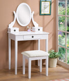 ZUN Moniys Wood Moniya Makeup Vanity Table and Stool Set, White T2574P163835