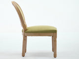 A&A Furniture,French Style Solid Wood Frame Antique Painting Linen Fabric Back Dining Chair,Set of W1143P323333