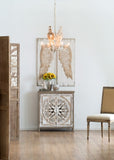 Set of 2 Feather Wing Wall Panels with Distressed White Finish, Rectangle Hanging Wall Art, 42" x W2078130291
