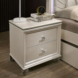 2 Drawers Nightstand with Acrylic Legs, Pearl White B016P252233