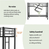 ZUN Bunk Bed Twin Over Twin Size with Ladder and high Guardrail, Able to Split, Metal Bunk Bed, Storage W1935P167850