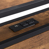 Queen Size Metal Platform Bed Frame with Wooden Headboard and Footboard with USB LINER, No Box W31183488