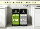 2 x 5 Gallon Stainless Steel Trash Can, Soft-Close Lid with Stay-Open Mode, Foot Pedal & Inner 92798273