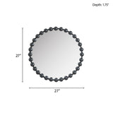 Beaded Round Wall Mirror 27"D B03599369