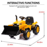 ZUN 12V Kids Ride on Tractor Electric Excavator Battery Powered Motorized Car for Kids Ages 3-6, with W1811P154760