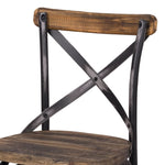 ZUN Antique Black and Antique Oak Bar Stool with Cross Back B062P181304