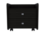 Lakewood 1-Shelf 2-Drawer Nightstand Black Wengue B06280517