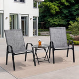 3 Piece Patio set, Outdoor Camping Chairs with Breathable Textilene Fabric, folding with steel W640P270188