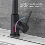 Stainless Steel Pull Down Kitchen Faucet with Sprayer Matte Black JYBB412MB