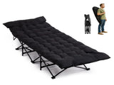 Folding Camping Cot Bed with Soft Pad, Portable Outdoor Cot, Adults Sleeping Bed for Home Office Nap 55025391