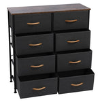 ZUN 4-Tier Wide Drawer Dresser, Storage Unit with 8 Easy Pull Fabric Drawers and Metal Frame, Wooden 87325613