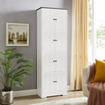 ZUN Tall Storage Cabinet with 8 Doors and 4 Shelves, Wall Storage Cabinet for Living Room, Kitchen, 99782676