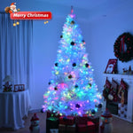 ZUN 8 FT Pre-lit Artificial Christmas Tree, APP Controlled Xmas Tree Hinged Branches with 500 RGB Lights 34343736