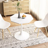 31.50"Modern Octagonal Coffee Table with MDF Table Top,Metal Base, for Dining Room, Kitchen, Living W757126156