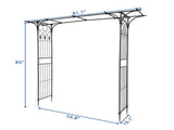 Black Metal Garden Arbor, 85 in H Flat Top Wrought Iron 99638629