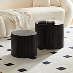 ZUN Nested table set 2 pieces, MDF coffee table set Living room/lounge area, black W2085123990