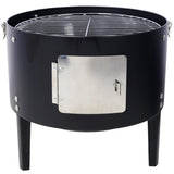 17 Inch Steel Charcoal Smoker, Heavy Duty Round BBQ Grill for Outdoor Cooking, Black 28070527