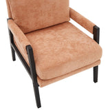 Kelly Mid-Century Modern Chenille Upholstered Accent Armchair, Orange T2574P240951