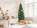 6ft Slim Pencil Christmas Tree - Space-Saving Design for Small Corners, 400 Realistic PVC Branches 07280669
