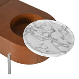 47.2''Lift Top Coffee Table with 360-degree Marble-patterned rotating tray,Hidden Compartment, 00209134