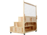 3-Tiers Raised Garden Bed with Trellis, 53" H Vertical Planter Box with Wheels & Back Storage Area, 60947076