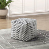 Square Pouf Jacquard Fabric Upholstery Modern Ottoman, Footstool, Non-Slip Floor Pouf, Bean Bag B011P251650