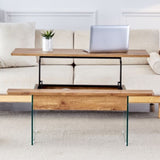 43.3-inch coffee table height-adjustment function combines rustic style W1512P316350