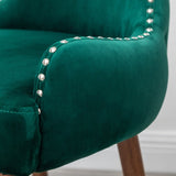 ZUN Lindale Contemporary Velvet Upholstered Nailhead Trim Accent Chair, Green T2574P164504