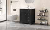 ZUN 30" Bathroom Vanity with Sink Top, Bathroom Vanity Cabinet with Door and Two Drawers, MDF Boards, N725P198484B