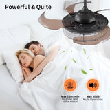 ZUN Contemporary LED Retractable Ceiling Fan with Light and Remote Control, Quiet Reversible Motor,4 W1340P184909