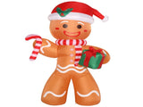 8ft 15W 5 LED Lights Gingerbread Man Holding Gift Garden Gingerbread Man Decoration 62839589