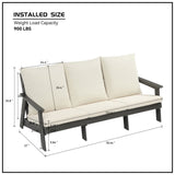 HIPS 3 Seater Sofa with Cushion, Outdoor Garden Sofa, Sofa Set for Porch, Poolside, Terrace, and W1209114910