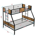 Twin Over FULL Metal Bunk Bed with 2 - Side Ladder and Full-Length Guardrail, No Box Spring Needed, W2297P217826
