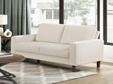 Modern Contemporary Beige Corduroy Upholstered Loveseat Comfortable Cushion Solid Wood Living Room B011P359659