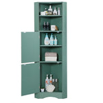 ZUN Tall Bathroom Corner Cabinet, Freestanding Storage Cabinet with Doors and Adjustable Shelves, MDF WF293800AAC