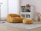 UNITED WE WIN Modern Bean Bag Chairs, Comfy Round Chair for Adults with Ottoman, Leisure Single Sofa W1568P361698