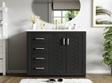 30'' Bathroom with Ceramic Sink Combo,Solid Wood Frame Bathroom Storage Cabinet, Freestanding N710P191970B