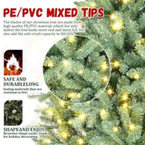 Artificial 8ft Blue green Tint Christmas Tree with 3308 PE/PVC Mixed Branch Tips, 900L warm white 49516832