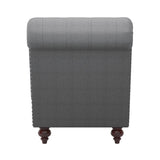 Modern Stylish Gray Color 1pc Chaise Button-Tufted Nailhead Trim w Bolster Pillow Comfortable Living B01165809