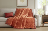 1 PCS Full/Queen Lightweight Down Alternative Blanket with Satin Trim Orange B035P319518