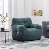 010-Soft Teddy Fabric Tufted Foam Bean Bag Chair With Teddy Fabric Green W52761253