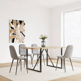 Dinings Set of 4, Modern Accents with Linen Fabric Upholstered Seat, Spoon Shape Kitchen W2189131684