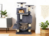 57" Multi-Level Cat Tree for Multi-Cat Households, 2 Condos & Hammock with Sisal Scratching 93262124